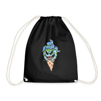 Eiswaffel-Monster - Turnbeutel - Schwarz - Vorne