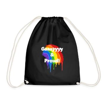 Fröhlich und stolz! LGBTQ-Stolz - Turnbeutel - Schwarz - Vorne