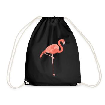 Pink Flamingo - Drawstring Bag - black - Front