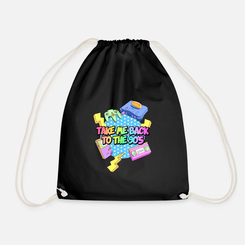 Take me back to the 90's - Drawstring Bag - black