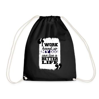 funny bday car baseballshirt happy - Turnbeutel - Schwarz - Vorne