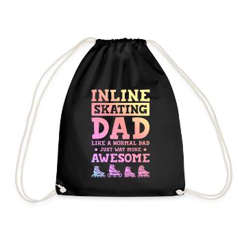 Skate Papa Saying - Drawstring Bag - black - Front