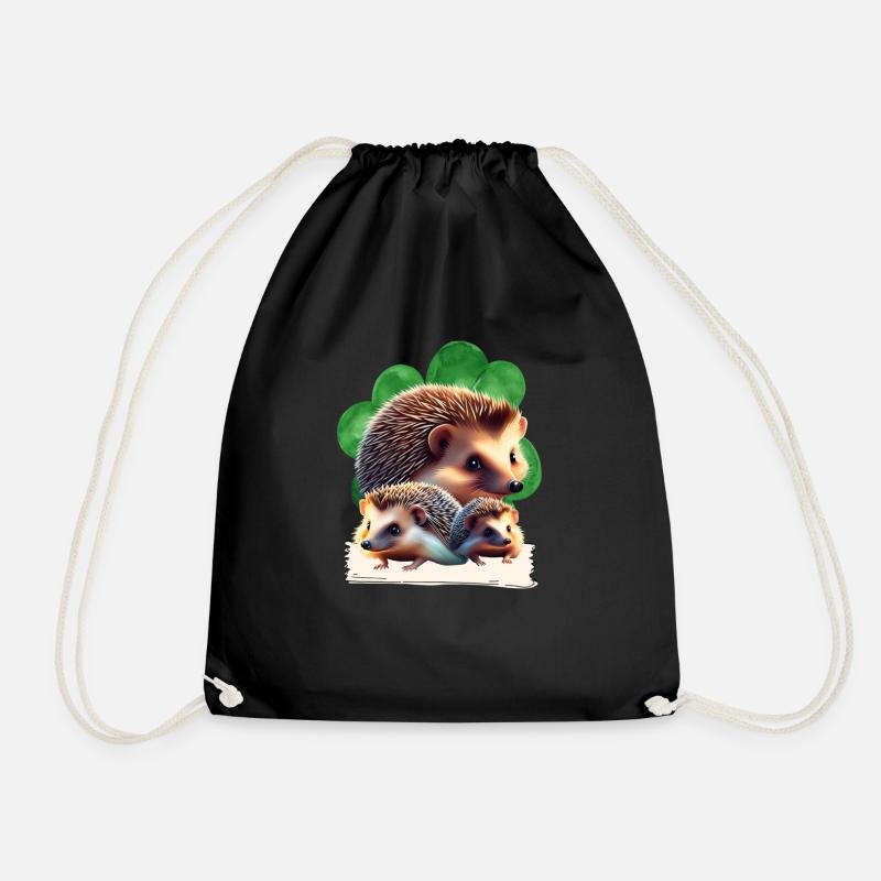 Hedgehog - Hedgehog Group - Drawstring Bag - black