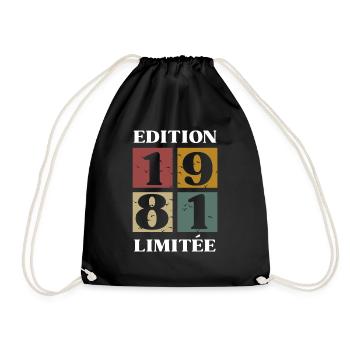 Limited Edition 1981 - 42nd Anniversary - Drawstring Bag - black - Front