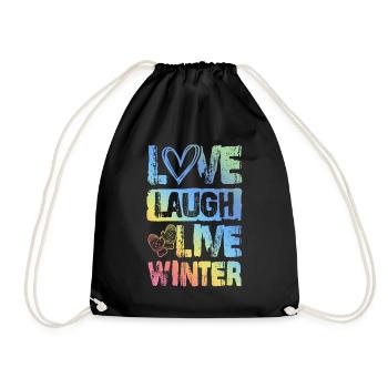 Liebe Leben Winter Love - Turnbeutel - Schwarz - Vorne
