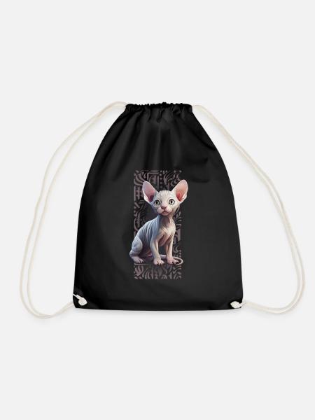 Sphynx Cat Calligraphitti - Turnbeutel - Schwarz