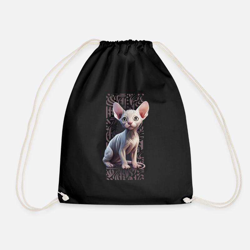 Sphynx Cat Calligraphitti - Turnbeutel - Schwarz