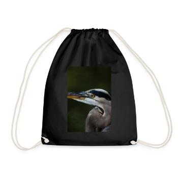 Great Blue Heron Portrait - Bird Photography - Drawstring Bag - black - Front