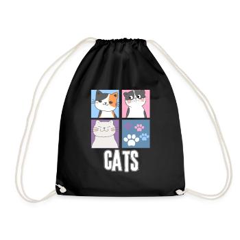 cats - Sac de sport léger - noir - Devant