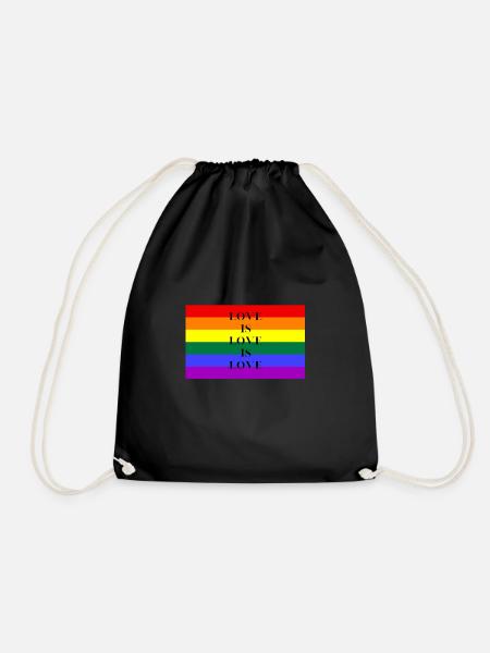 Love is Love is Love: T-Shirt für LGBTQ+-Pride - Turnbeutel - Schwarz