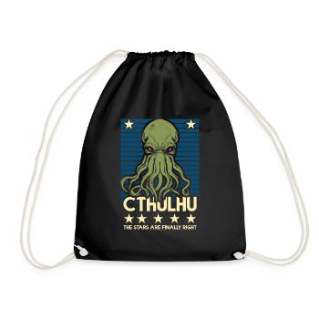 Cthulhu! Die Sterne stehen endlich richtig! - Turnbeutel - Schwarz - Vorne