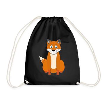 Karikatur Fuchs - Turnbeutel - Schwarz - Vorne