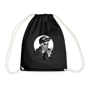 Bis zum letzten Atemzug. Smoke Skull - Turnbeutel - Schwarz - Vorne