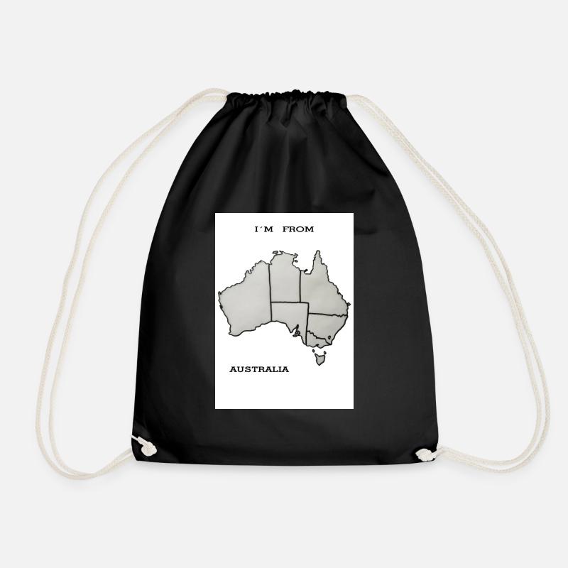 I'm from Australia slogan - Drawstring Bag - black
