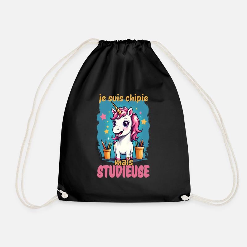 I'm a but studious 1 - Drawstring Bag - black