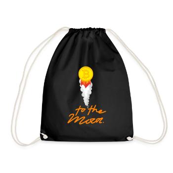 Crypto To The Moon 5 BTC Bitcoin - Drawstring Bag - black - Front
