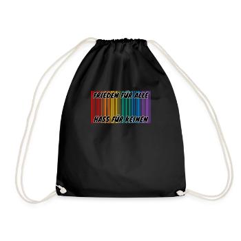 Demo Peace for all Hate for no 7 FCKAFD - Drawstring Bag - black - Front