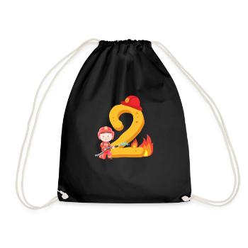 Second Fire Brigade Birthday Firefighter for the 2nd - Drawstring Bag - black - Front