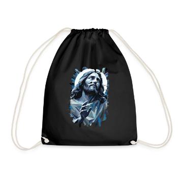 jesus bible christian religion christian cross christian - Drawstring Bag - black - Front