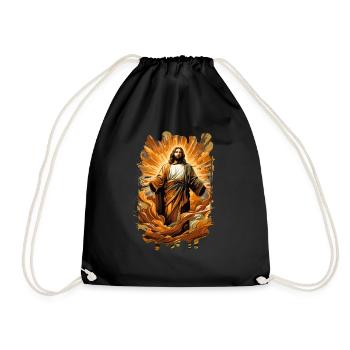 jesus bible christian religion christian cross christian - Drawstring Bag - black - Front