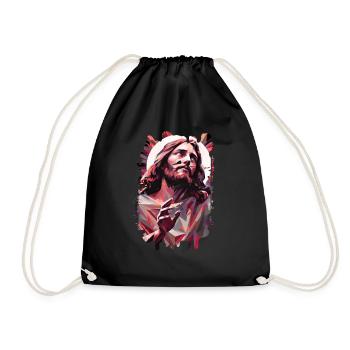 jesus bible christian religion christian cross christian - Drawstring Bag - black - Front