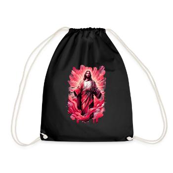 jesus bible christian religion christian cross christian - Drawstring Bag - black - Front