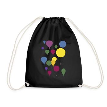 Bunte Ballone - Turnbeutel - Schwarz - Vorne