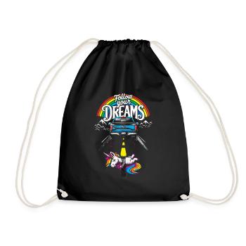 Follow your dreams Unicorn - Drawstring Bag - black - Front