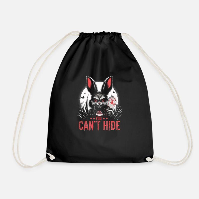 "You can't hide" Osterhase - Turnbeutel - Schwarz