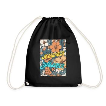 Sommer Zauber Floral - Turnbeutel - Schwarz - Vorne