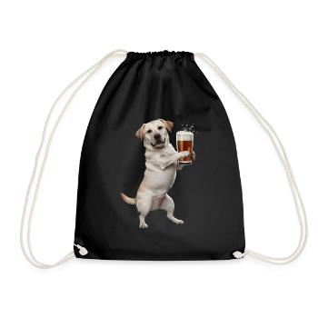 Labrador Bier - Turnbeutel - Schwarz - Vorne