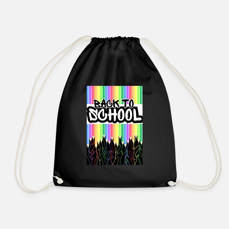 Back to school - Drawstring Bag - black