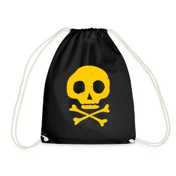 Crâne et os - Sac de sport léger - noir - Devant