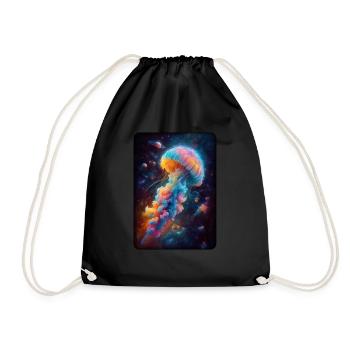 Cosmic Jellyfish Artwork - Drawstring Bag - black - Front