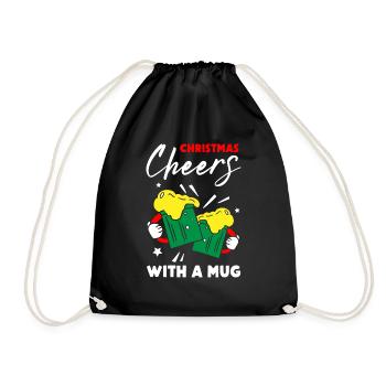 Christmas Cheers With A Mug - Drawstring Bag - black - Front
