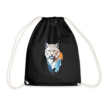 Lynx Vector Art with Vibrant Colour Illustration - Drawstring Bag - black - Front