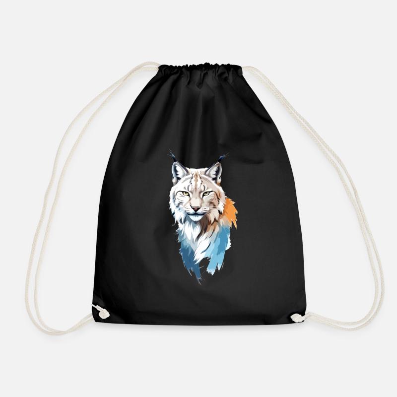 Luchs-Vektor-Kunst mit lebendiger Farbillustration - Turnbeutel - Schwarz