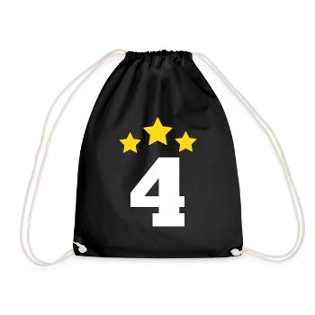 4 ans étoile - cadeau de 4e anniversaire - Sac de sport léger - noir - Devant
