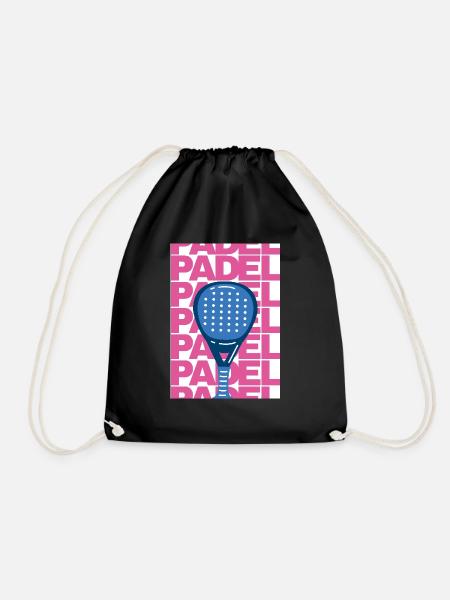 Padel poster - Drawstring Bag - black