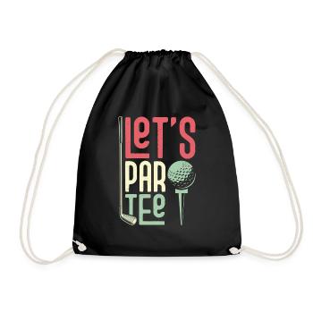 Let's Par Tee Golfer Golf - Drawstring Bag - black - Front
