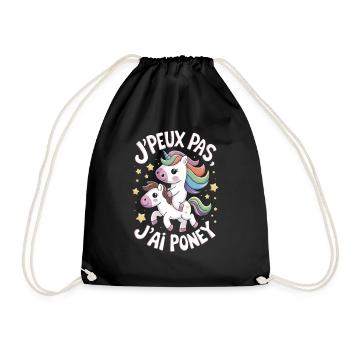 J' peux pas j'ai Poney - Sac de sport léger - noir - Devant