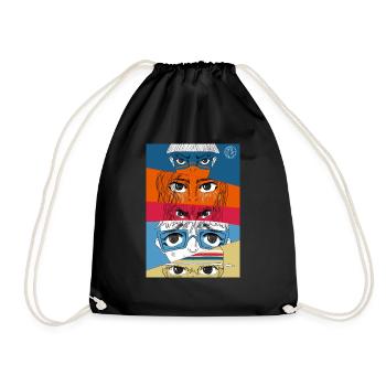 Anime Eyes Collage #1 - Drawstring Bag - black - Front