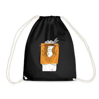 Modern cow girl - Drawstring Bag - black - Front