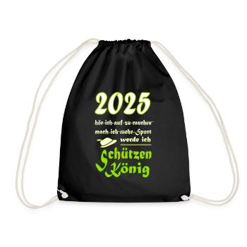 Schützenkönig 2025 - Turnbeutel - Schwarz - Vorne