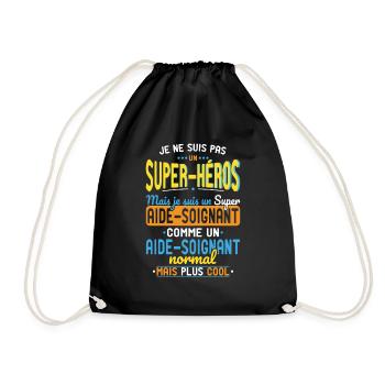 Not a Superhero but a Super Caregiver - Drawstring Bag - black - Front