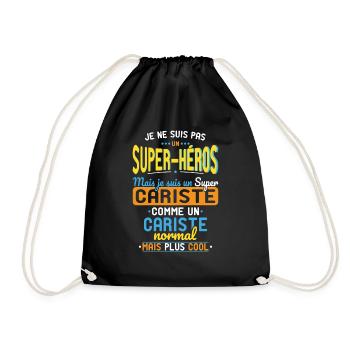 Not a Superhero but a Super Forklift Operator - Drawstring Bag - black - Front