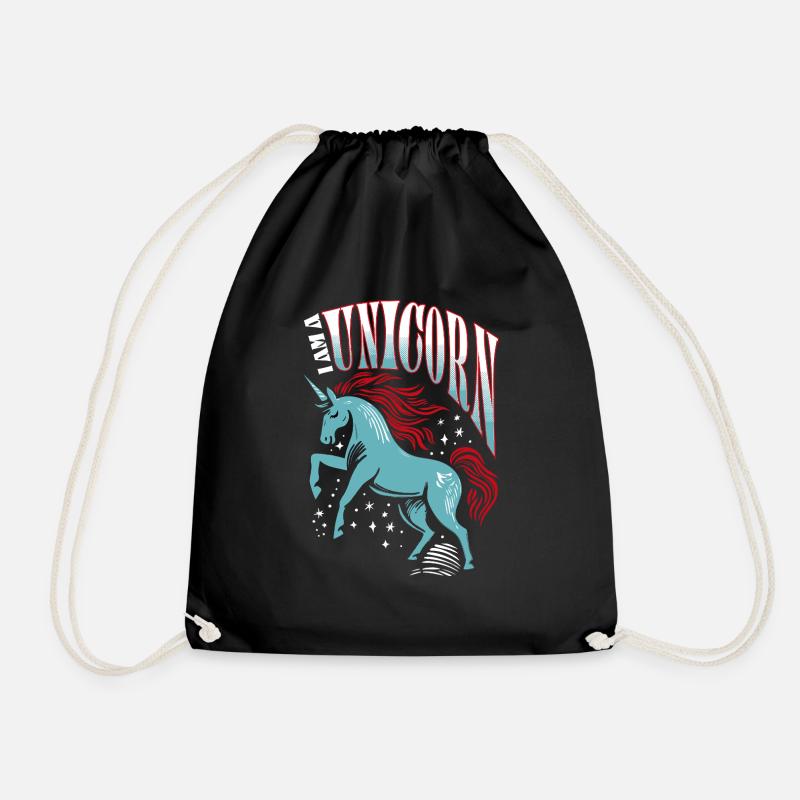 I am a Unicorn - Einhorn - Turnbeutel - Schwarz
