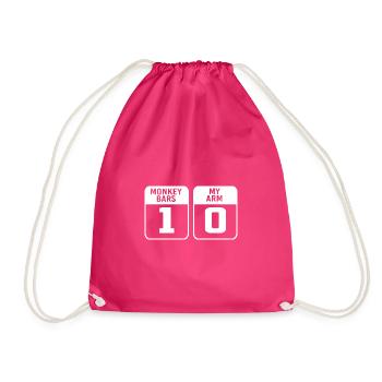 Broken Arm Bone Fracture - Drawstring Bag - fuchsia - Front