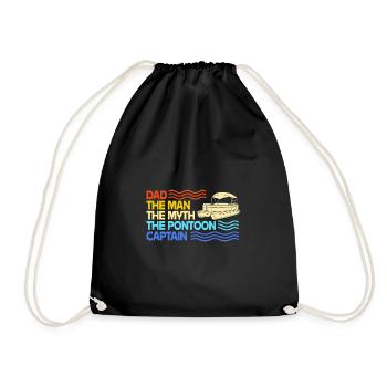 Pontoon Boat Boat Boats - Drawstring Bag - black - Front