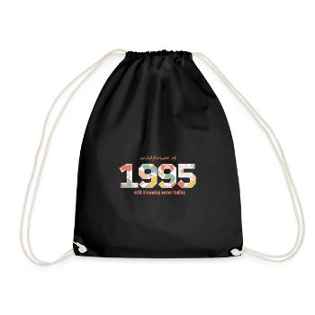 Floral 1995 - 30th anniversary - Drawstring Bag - black - Front